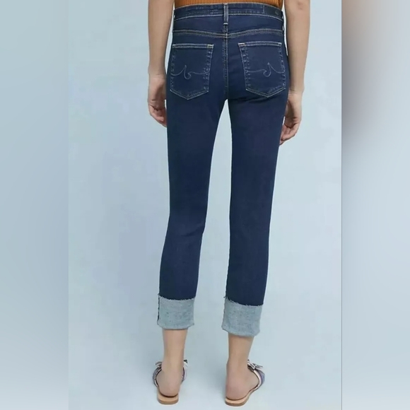 AG ADRIANO GOLDSCHMIED STEVIE HIGH-RISE SKINNY ANKLE CUFF DENIM JEANS - Picture 2 of 8